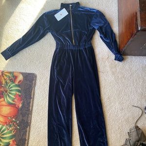 FABLETICS NAVY VELOUR JUMPSUIT